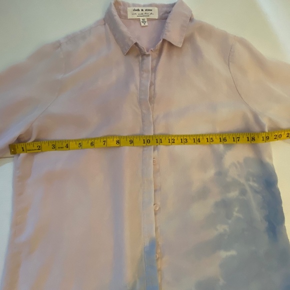 Anthropologie Cloth & Stone Dip Dye Blue Pink Button Down shirt Sz M - Picture 9 of 14